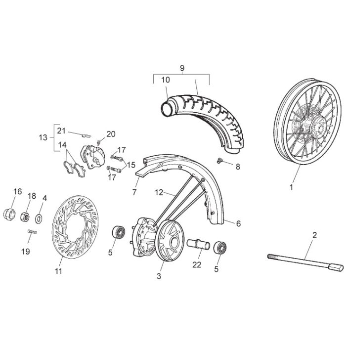 Aprilia - RX 50 06-10 - Framhjul