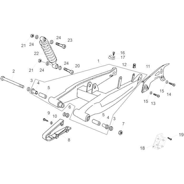 Aprilia - RX 50 12-17/SX 12-13 - Svingarm