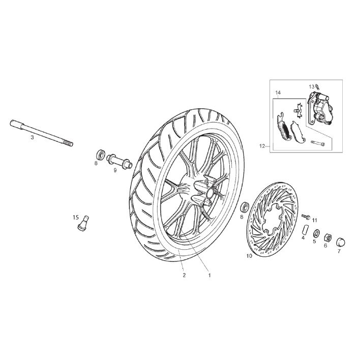 Derbi - DRD/X-Treme50SM 11-13 - Framhjul