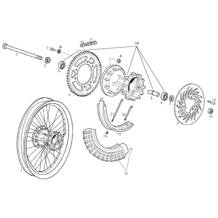 Derbi - DRD/X-Treme50R 14-17 - Bakhjul