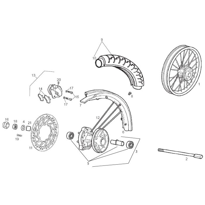 Derbi - DRD/X-Treme50R 11-13 - Framhjul