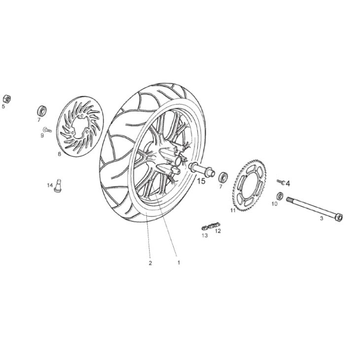 Gilera - SMT 50 11-17 - Bakhjul