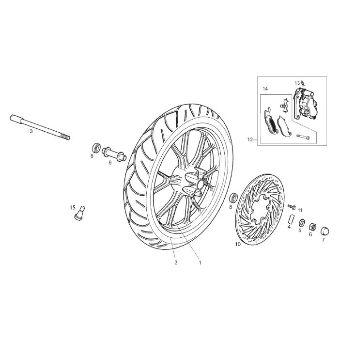 Gilera - SMT 50 Racing 11-13 - Framhjul