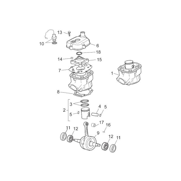 Derbi/Piaggio - Sylinder/Veiv
