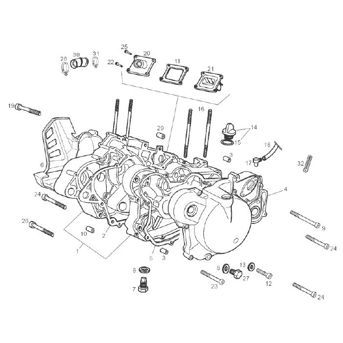 Derbi/Piaggio - Motorblokk - Derbi DRD Pro