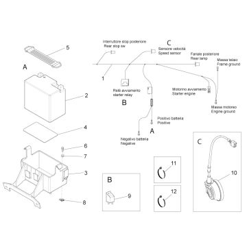 Aprilia - RS4 50 - Batteri/Sensor