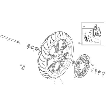 Derbi - DRD/X-Treme50SM 14-17 - Framhjul