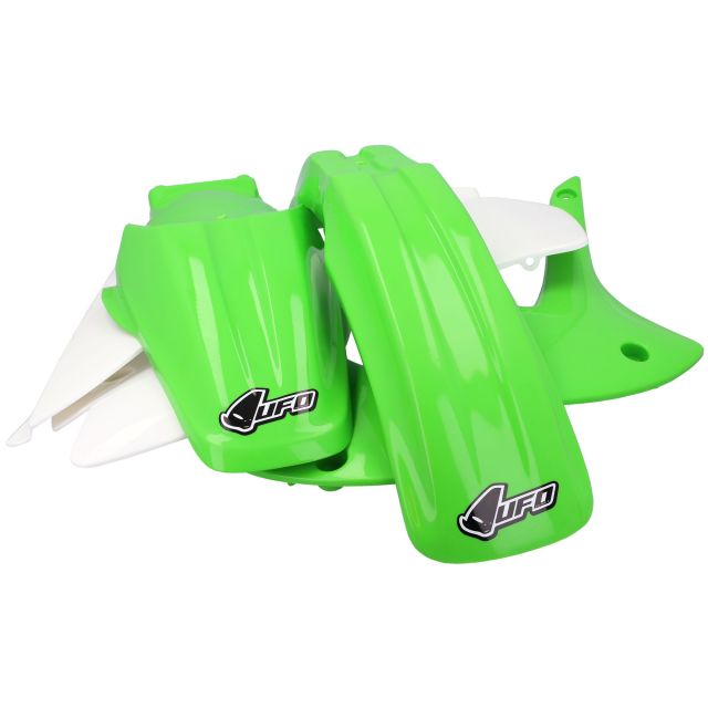 UFO Plast - Plastsett Green/White - Kawasaki KX 85 (01-13)